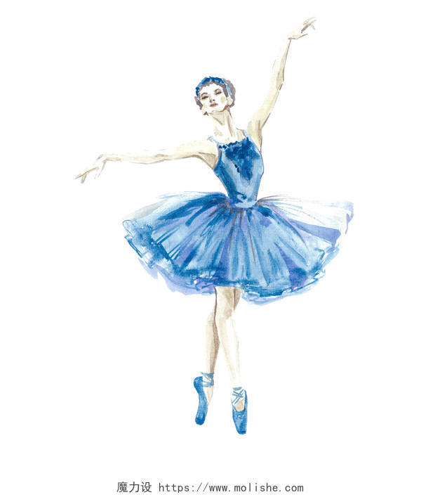水彩手绘插图绘画芭蕾舞演员美女三七女生节37女生节